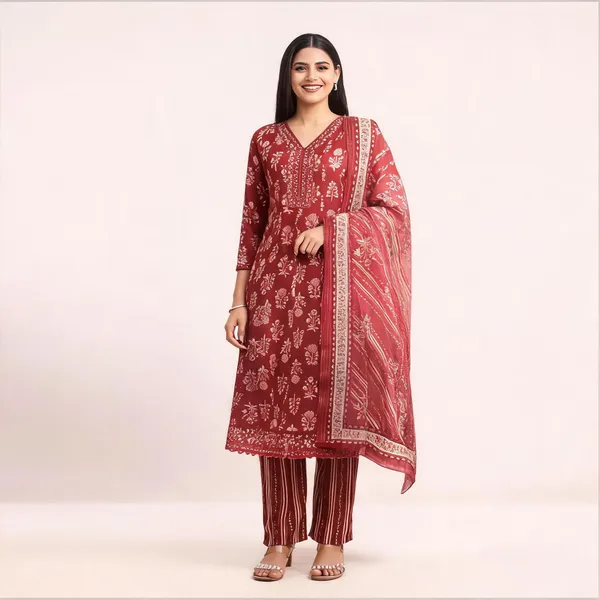 Maroon_Linen_Cotton_Straight_Printed_Suit_Set_For_Women