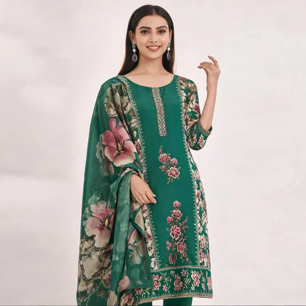 Green_Silk_Floral_Print_Straight_Kurta_Suit_Set_For_Women