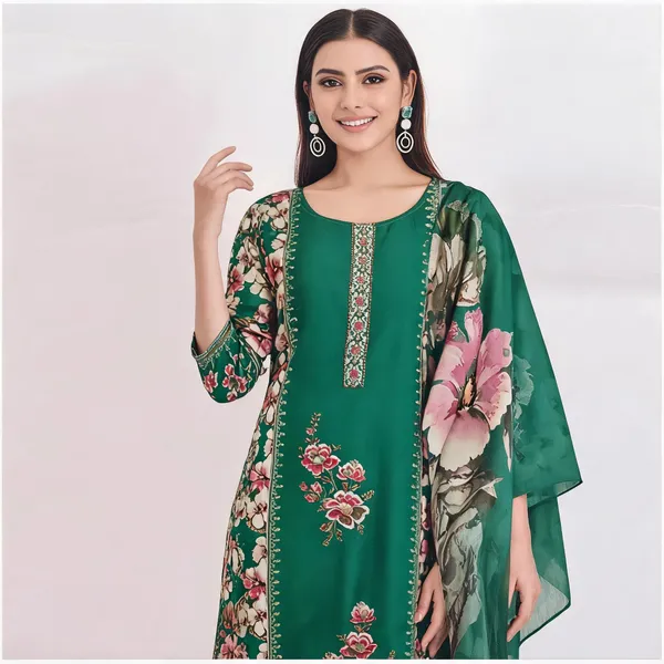 Green_Silk_Floral_Print_Straight_Kurta_Suit_Set_For_Women