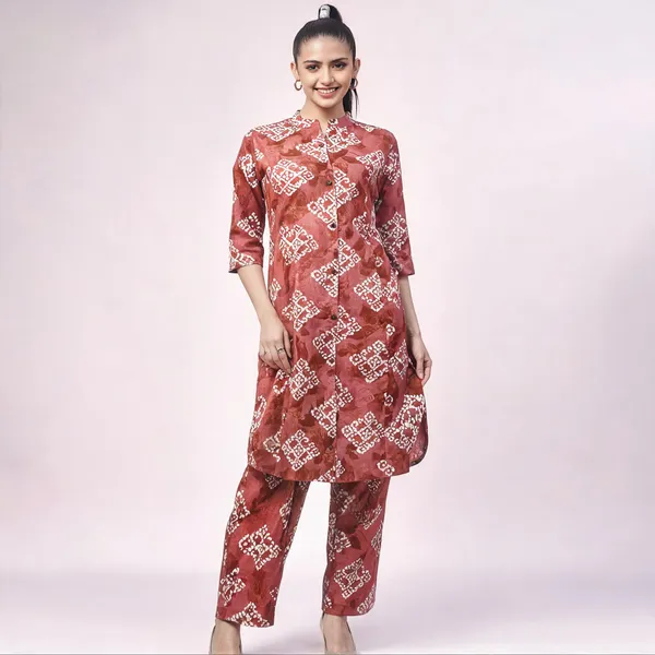 Maroon_Cotton_Printed_Straight_Kurta_Pant_Suit_Set_For_Women