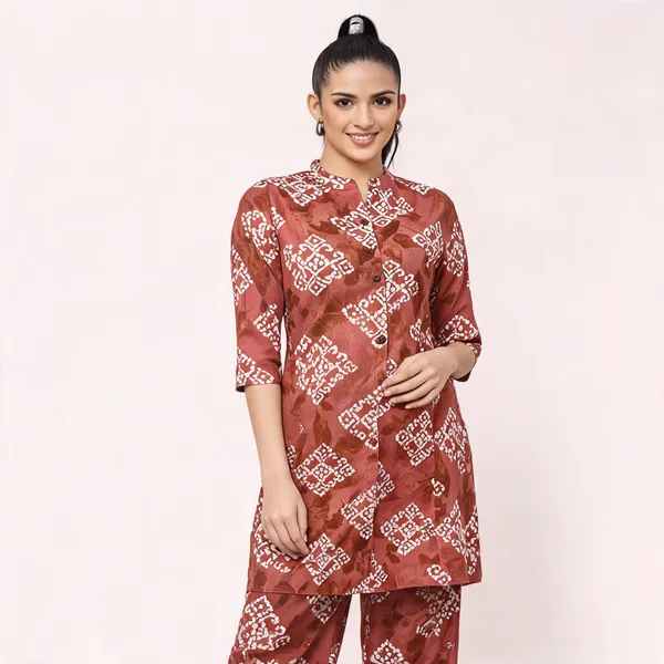 Maroon_Cotton_Printed_Straight_Kurta_Pant_Suit_Set_For_Women