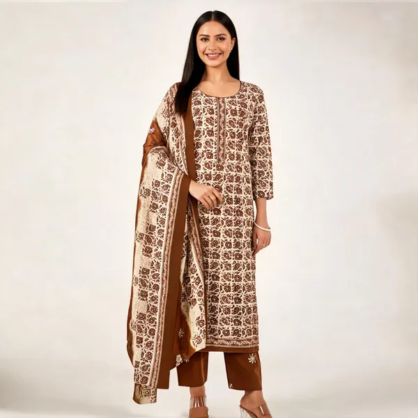 Brown_Cotton_Straight_Printed_Suit_Set_For_Women