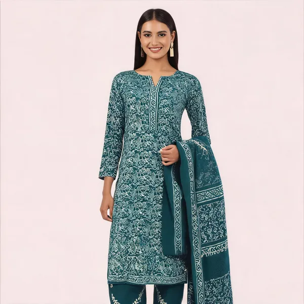 Teal_Cotton_Straight_Printed_Unstitched_Suit_For_Women