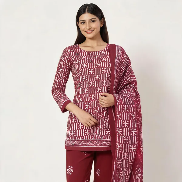Maroon_Cotton_Straight_Printed_Suit_Set_For_Women