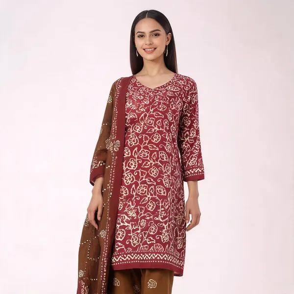 Maroon_Cotton_Printed_Salwar_Unstitched_Suit_Set_For_Women