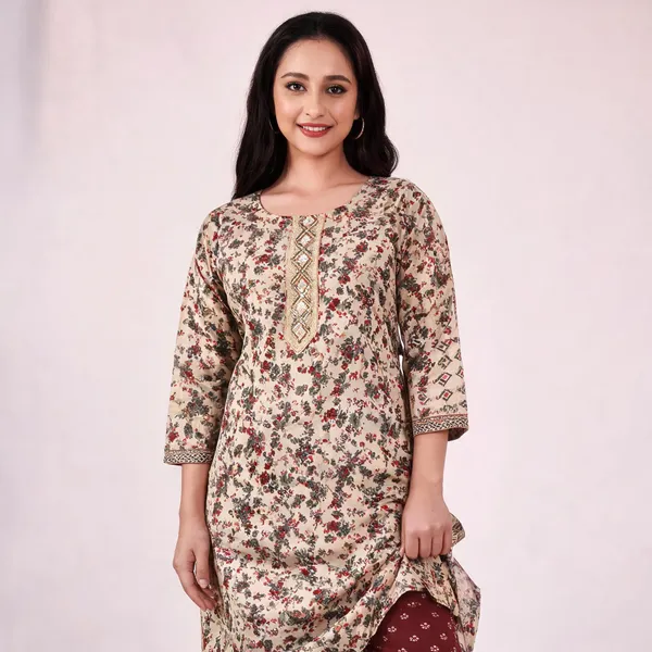 Beige_Cotton_Printed_Straight_Suit_Set_For_Women