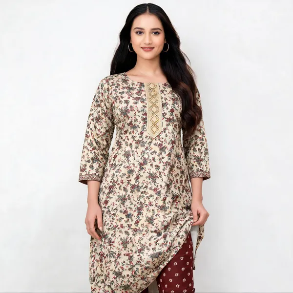 Beige_Cotton_Printed_Straight_Suit_Set_For_Women