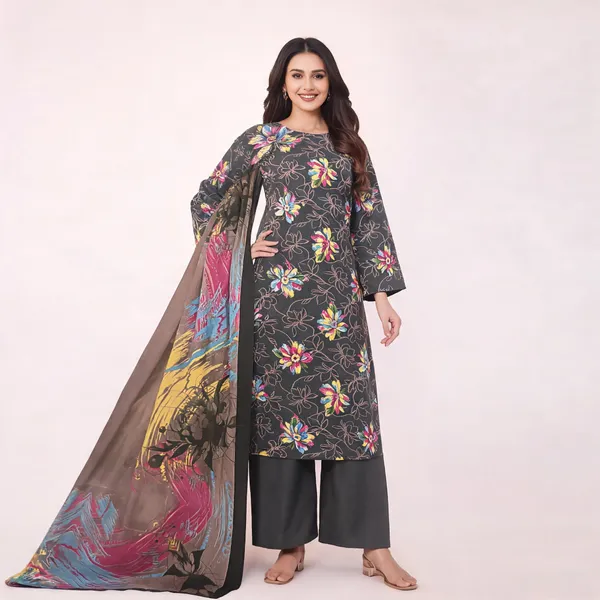 Grey_Cotton_Floral_Print_Straight_Unstitched_Suit_Set_For_Women