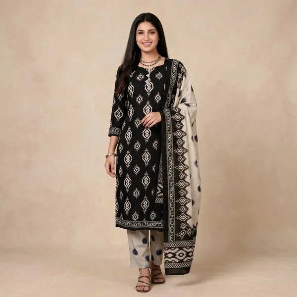 Black_Cotton_Straight_Printed_Unstitched_Suit_Set_For_Women