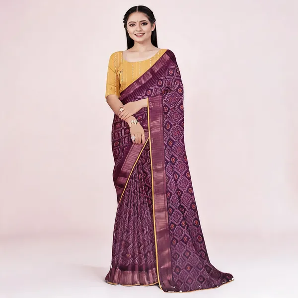 Purple_Georgette_Printed_Saree_For_Women