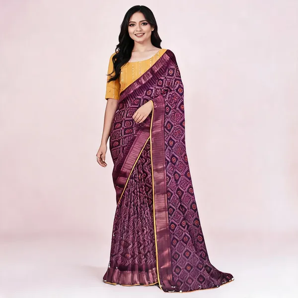 Purple_Georgette_Printed_Saree_For_Women