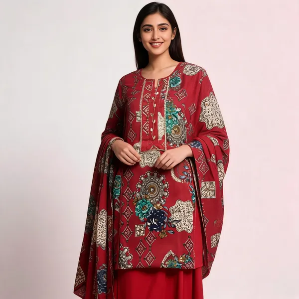 Maroon_Cotton_Printed_Unstitched_Salwar_Suit_Set_For_Women