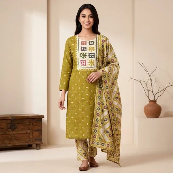 Olive_Cotton_Printed_Unstitched_Suit_Set_For_Women