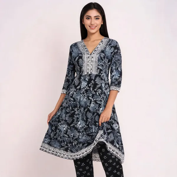 Black_Cotton_Floral_Print_Ethnic_Suit_Set_For_Women