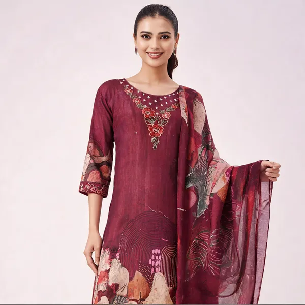 Maroon_Silk_Printed_Straight_Suit_Set_For_Women