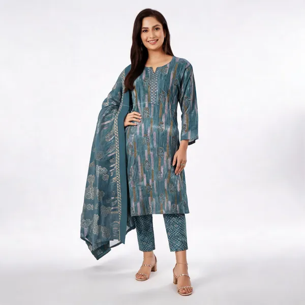 Teal_Cotton_Straight_Printed_Kurta_Suit_Set_With_Dupatta_For_Women