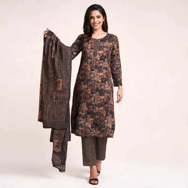 Brown_Cotton_Printed_Straight_Suit_Set_For_Women