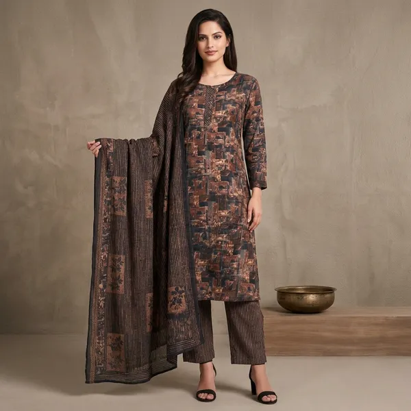Brown_Cotton_Printed_Straight_Suit_Set_For_Women