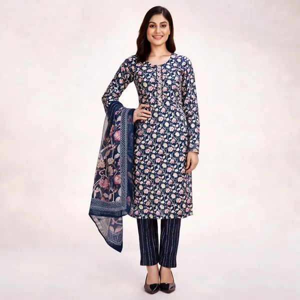 Navy_Cotton_Silk_Printed_Straight_Kurta_Suit_Set_For_Women