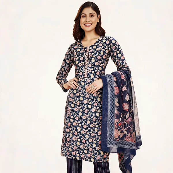 Navy_Cotton_Silk_Printed_Straight_Kurta_Suit_Set_For_Women