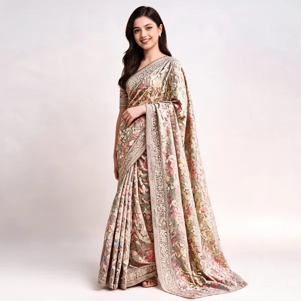 Beige_Georgette_Printed_Saree_For_Women