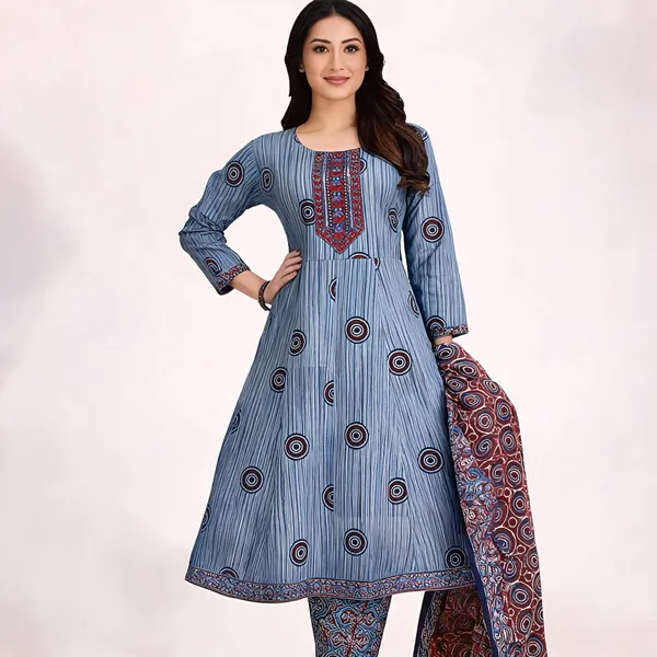 Blue_Cotton_Printed_Anarkali_Suit_Set_For_Women