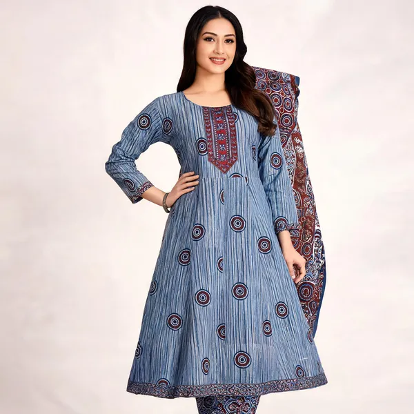 Blue_Cotton_Printed_Anarkali_Suit_Set_For_Women