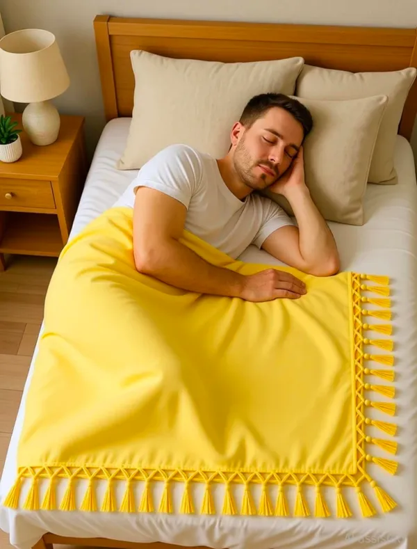 Yellow_Decorative_Tassel_Throw_Blanket