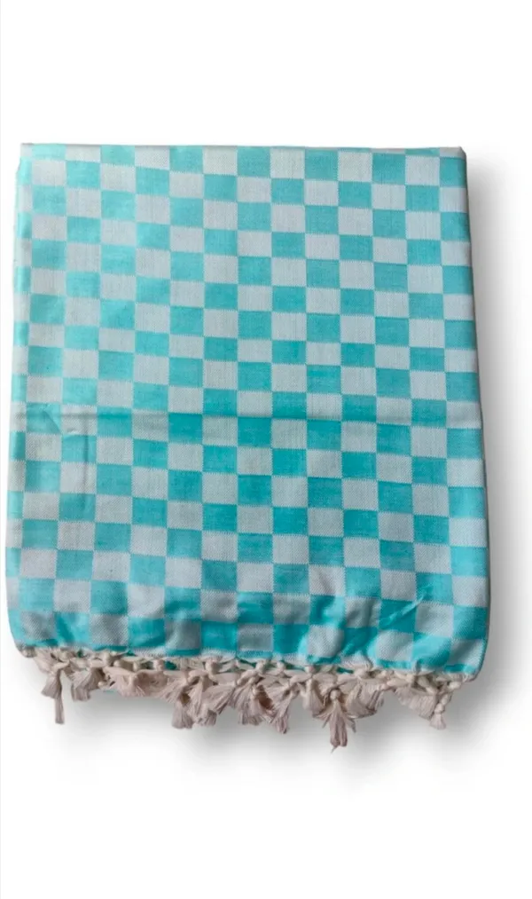 Blue_Checkered_Fringed_Stole_for_Women