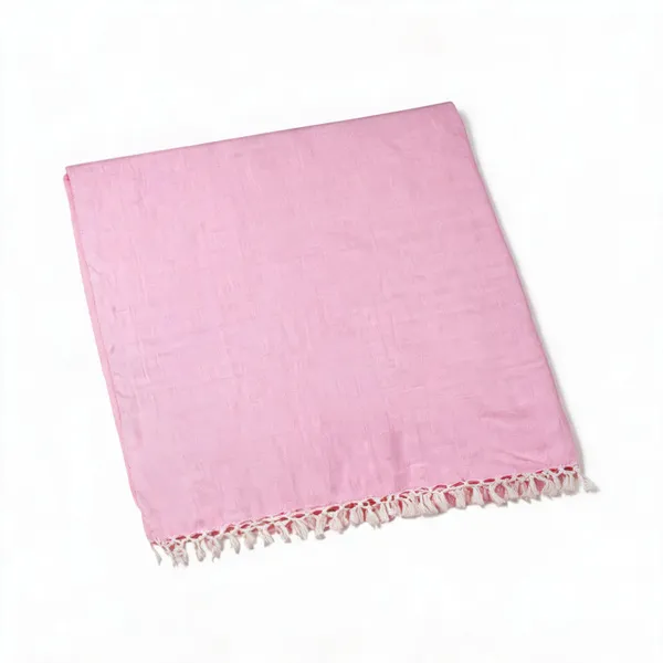 Cotton_Solid_Pink_Fringed_Blanket