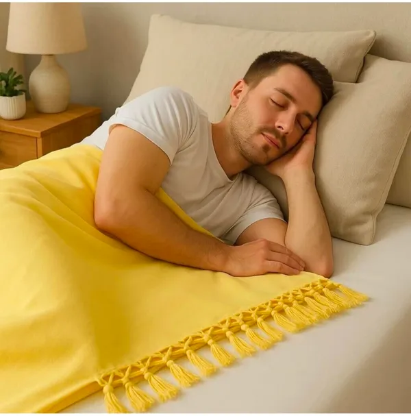 Yellow_Decorative_Tassel_Throw_Blanket