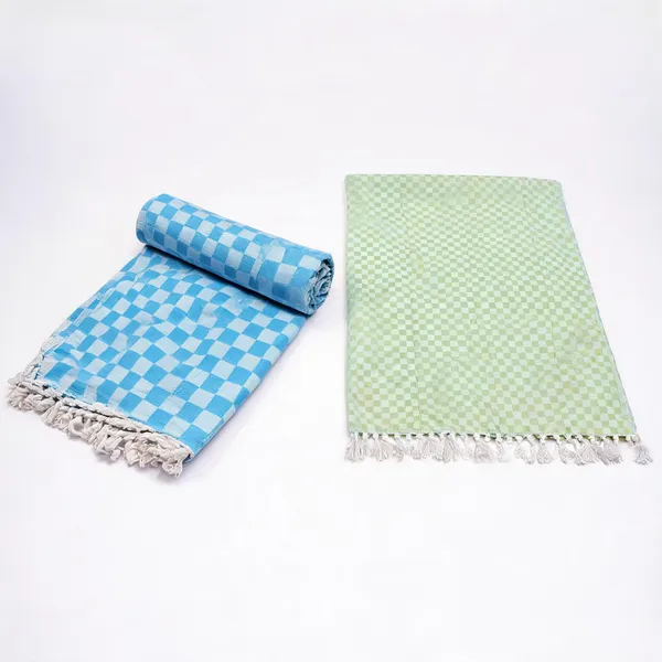 Checkered_Viscose_Silk_Blanket_Combo
