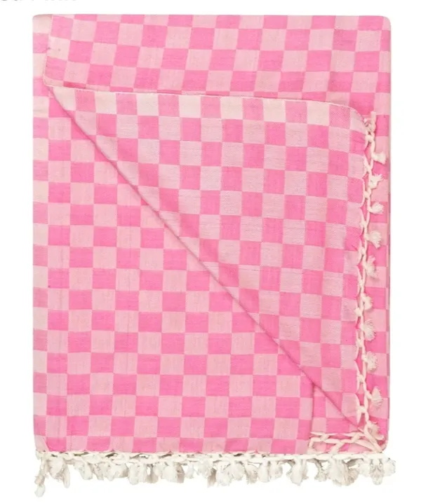 Pink_Checked_Scarf_with_Tassel_Fringe_for_Women