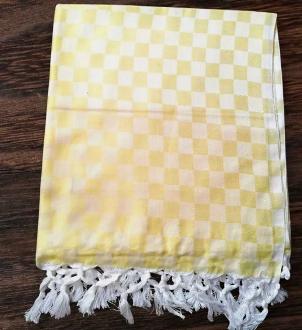 Yellow_Cream_Checkered_Tassel_Throw_Blanket