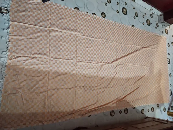 Peach_Checkered_Bedsheet
