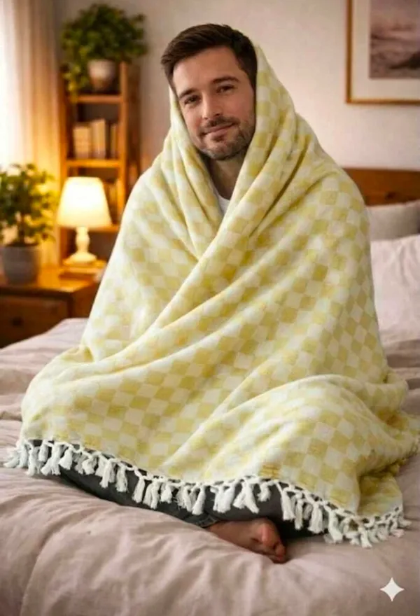 Yellow_Cream_Checkered_Tassel_Throw_Blanket