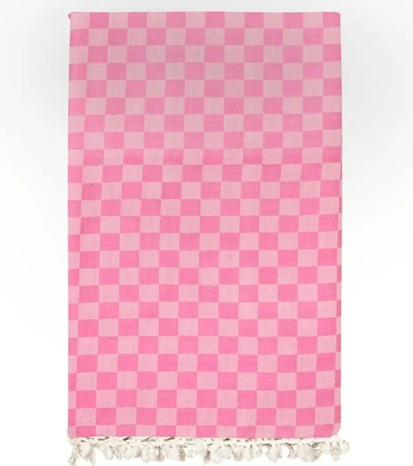 Pink_Checked_Scarf_with_Tassel_Fringe_for_Women
