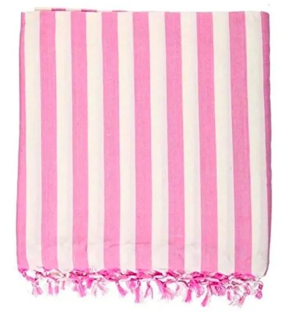 Pink_Striped_Fringed_Stole_for_Women