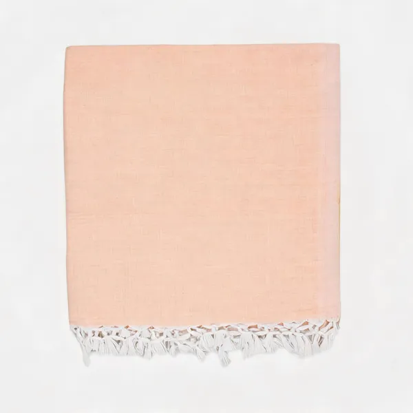 Cotton_Solid_Peach_Fringed_Blanket