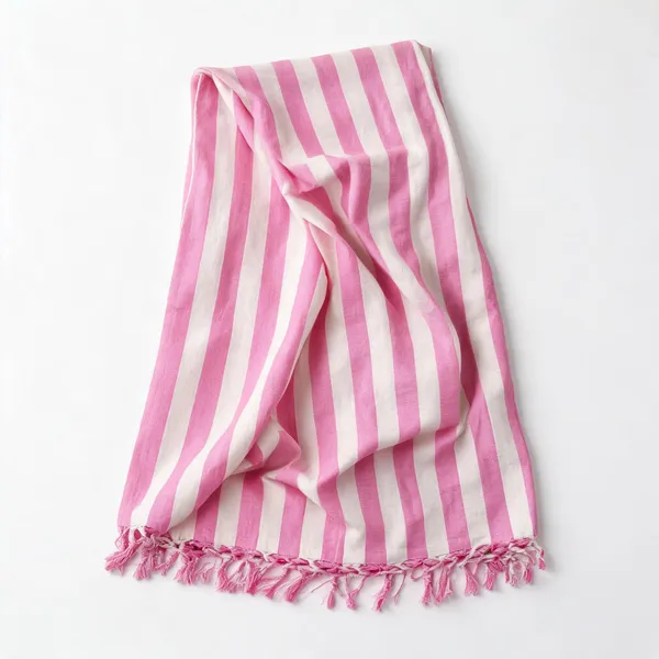 Cotton_Striped_Pink_Fringed_Blanket