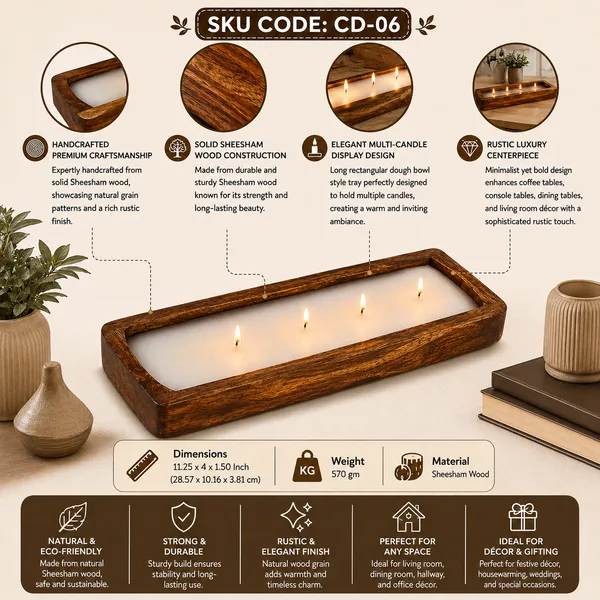 Sheesham_Rustic_Rectangular_Multi_Candle_Holder