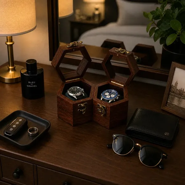 Wooden_Hexagonal_Watch_Storage_Box_Set