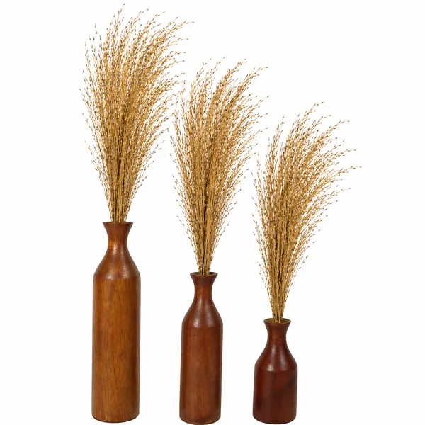 Sheesham_Wood_Rustic_Brown_Set_Of_3_Flower_Vases