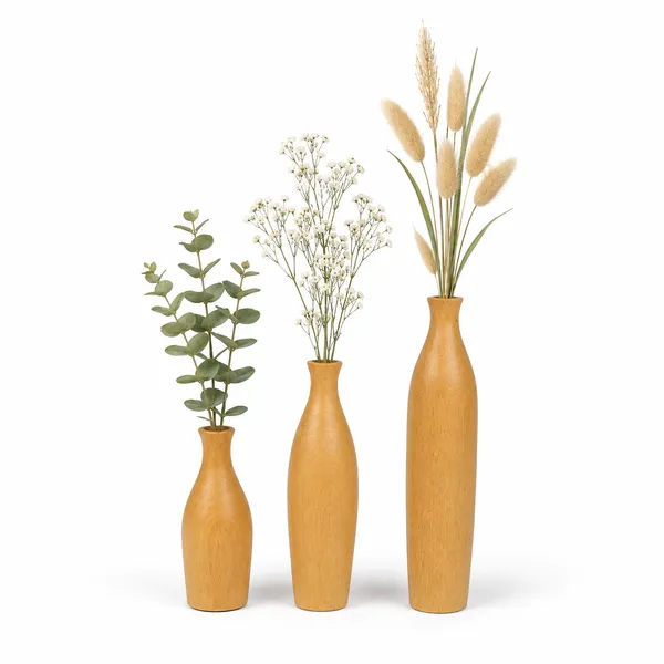 Wood_Finish_Modern_Plain_Set_of_3_Decorative_Vases