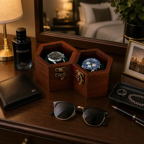 Wooden_Hexagonal_Watch_Storage_Box_Set