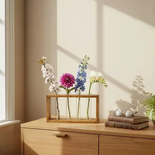 Mango_Wood_Minimalist_Glass_Tube_Flower_Vase