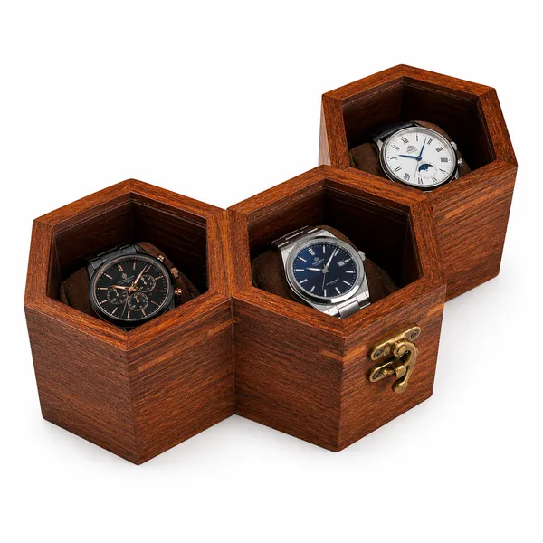 Rosewood_Hexagonal_Three_Slot_Watch_Box