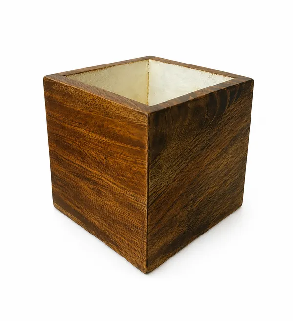 Mango_Wood_Natural_Finish_Square_Planter_Pot