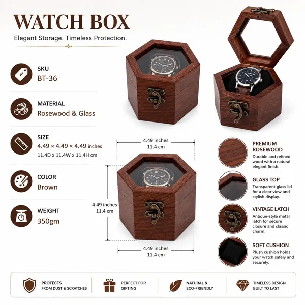 Brown_Rosewood_Glass_Top_Hexagonal_Watch_Box