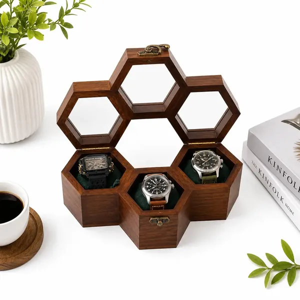 Wooden_Hexagonal_Watch_Storage_Box_Set